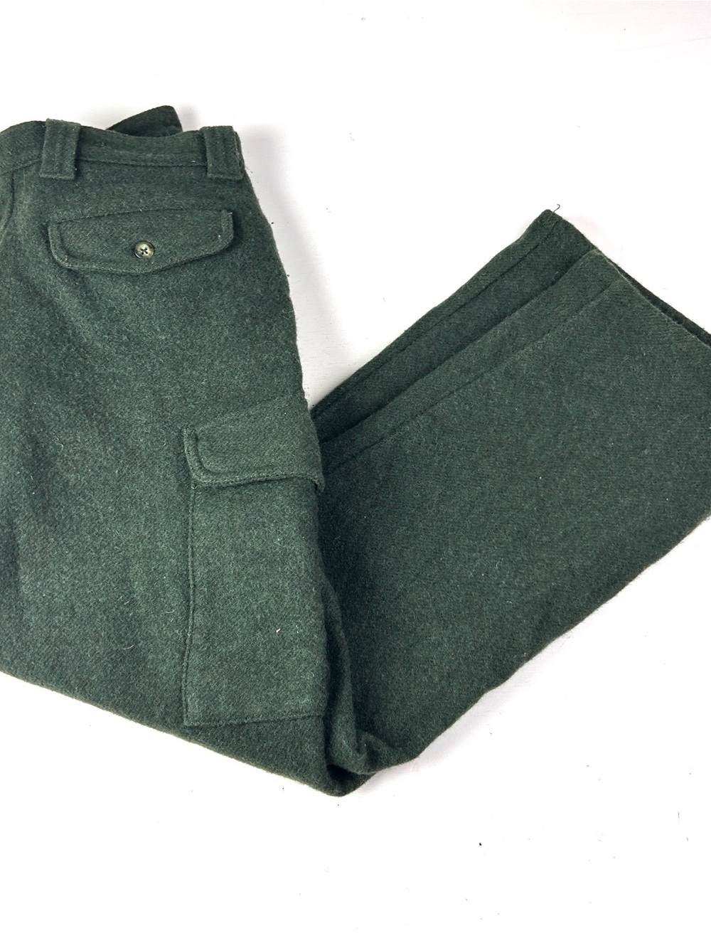 VINTAGE Cabelas Pants Mens 32x30 Green Cargo Wool Hunting Mackinaw 90s